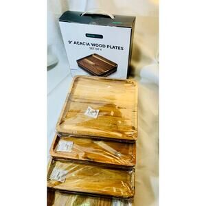 Acacia Wood Plates NEW